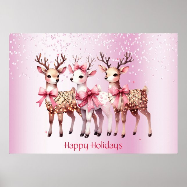 Christmas Deer Holiday Poster (Front)