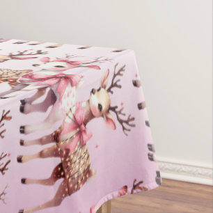 Christmas Deer Holiday Tablecloth