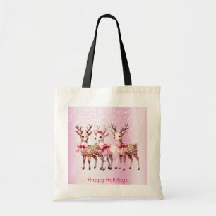 Christmas Deer Holiday Tote Bag