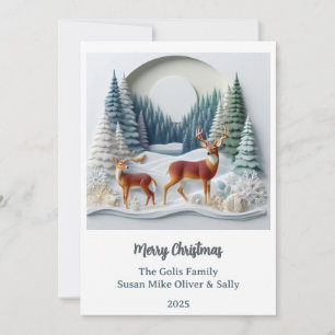 Christmas Deer Holiday Wildlife Personalized Card