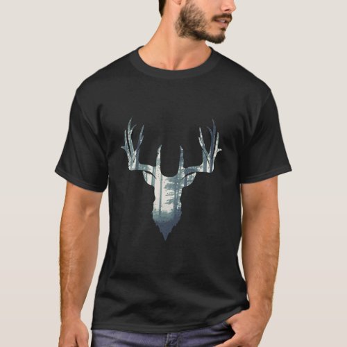 Christmas Deer Hunting Forest Gift For Hunters T_Shirt