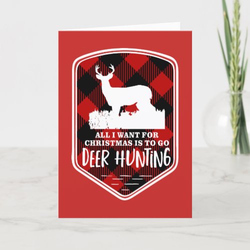 Christmas Deer Hunting Sports Outdoors Quote Holiday Card