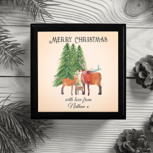 Christmas Deer in Snow Personalized Gift Box