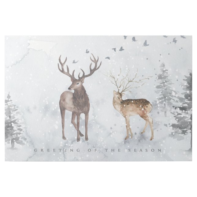 Christmas Deer in Snowy Woods Gallery Wrap (Front)