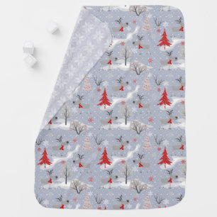 Christmas deer in the forest. baby blanket