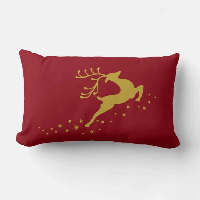 Christmas deer lumbar pillow (Front)