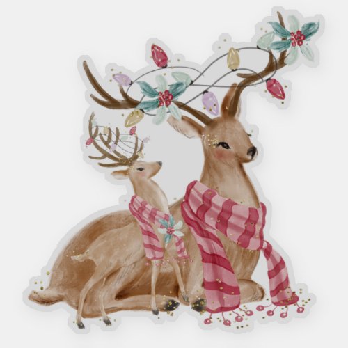 Christmas Deer mam and a baby Sticker