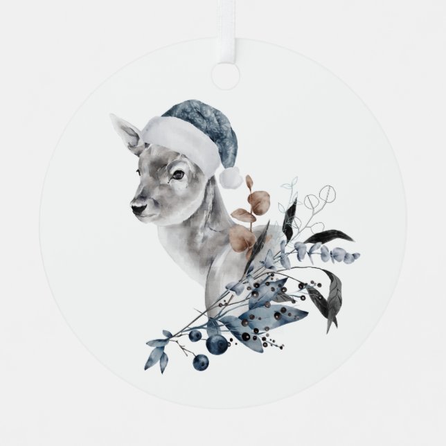 Christmas Deer Metal Ornament (Front)
