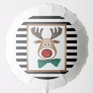 Christmas deer moose card striped black white cele balloon