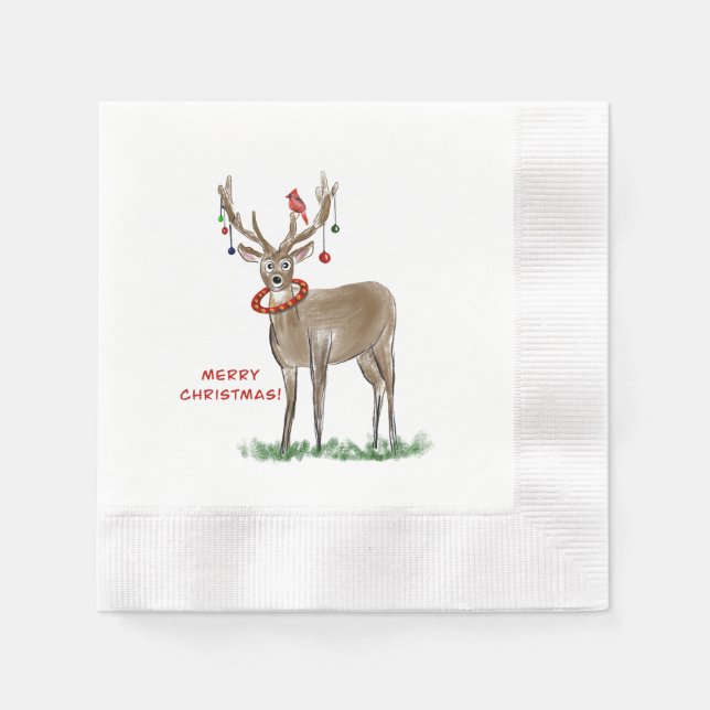  Christmas Deer napkins (Front)
