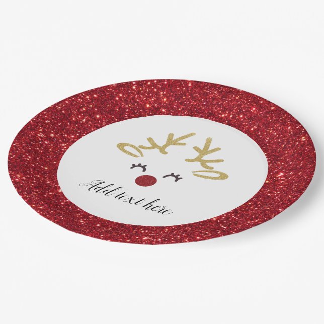 Christmas Deer paper plates (Angled)