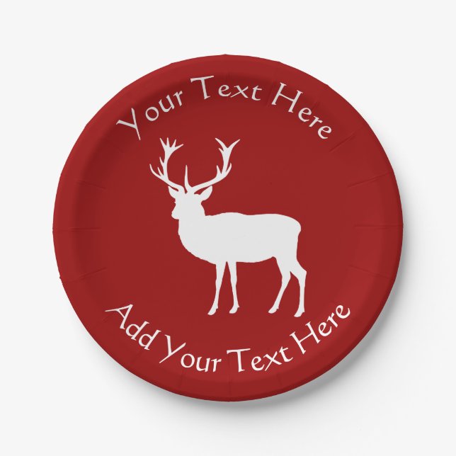 Christmas Deer Paper Plates (Front)