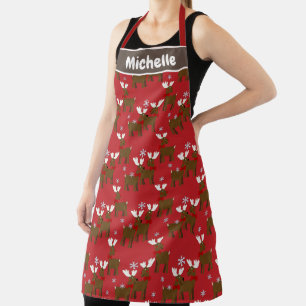Christmas Deer Pattern Apron