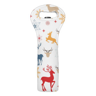 Christmas Deer Pattern Wine Tote