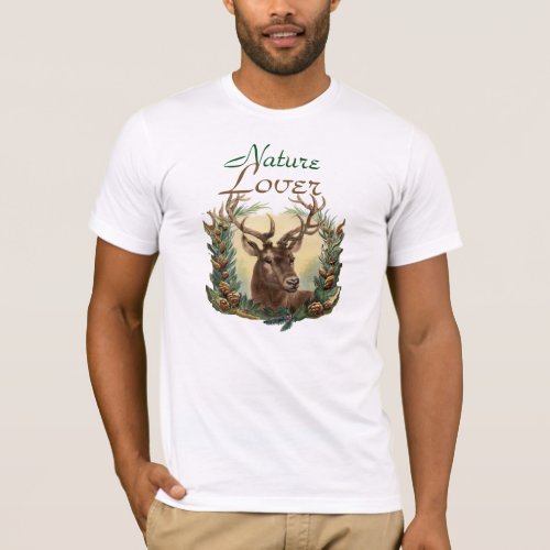 CHRISTMAS DEERPINE CONE CROWN NATURE LOVER T_Shirt