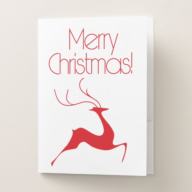 Christmas deer pocket folder (Front)