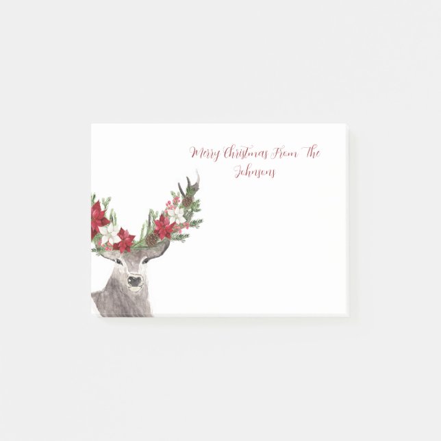 Christmas Deer Post-It Notes (Front)