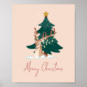 Christmas deer poster