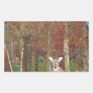 Christmas Deer Rectangular Sticker