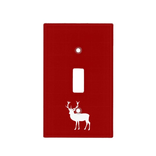 Christmas Deer Red and White Light Switch Cover (Front)