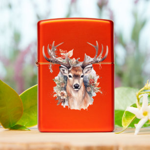 Christmas Deer Red Zippo Lighter Stocking Stuffer