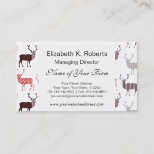 Christmas Deer / Reindeer Decorative Pattern Business Card
