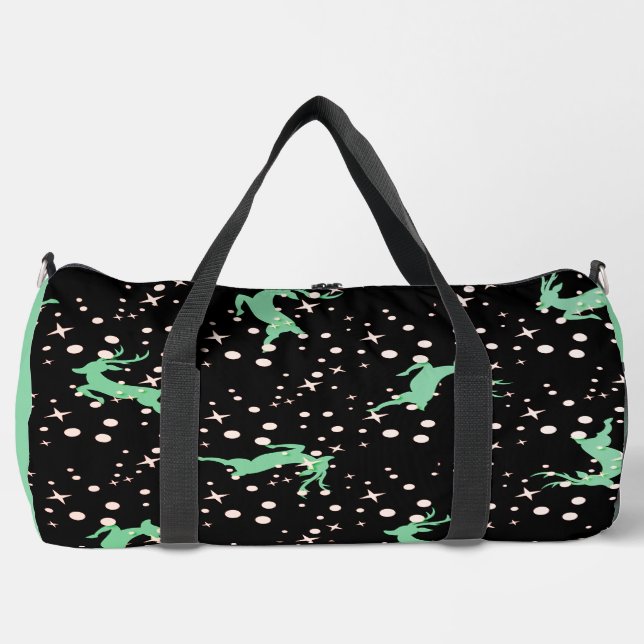Christmas Deer Star Winter Pattern  Duffle Bag (Front)