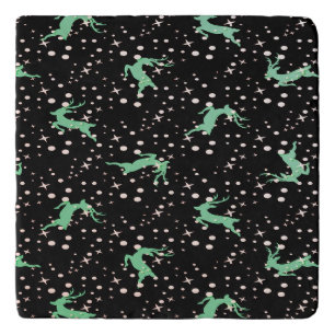 Christmas Deer Star Winter Pattern Trivet