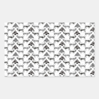 Christmas Deer & Trees Rectangular Sticker