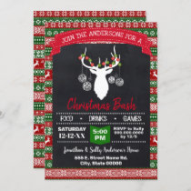 Christmas Deer Ugly Sweater Party Invitation
