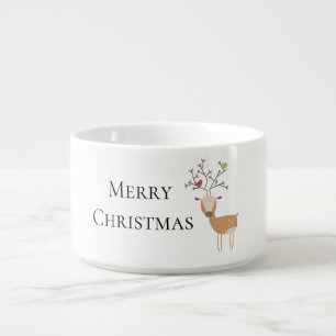 Christmas Deer with Birds Bowl