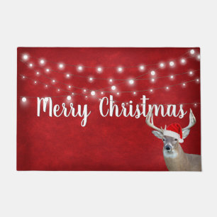 Christmas Deer With Lights Doormat