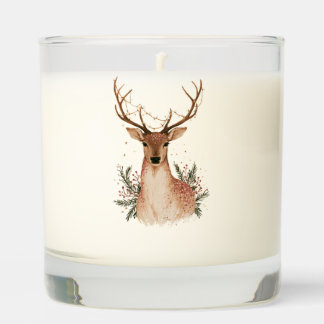 Christmas Deer with String Lights and Greenery Scented Candle
