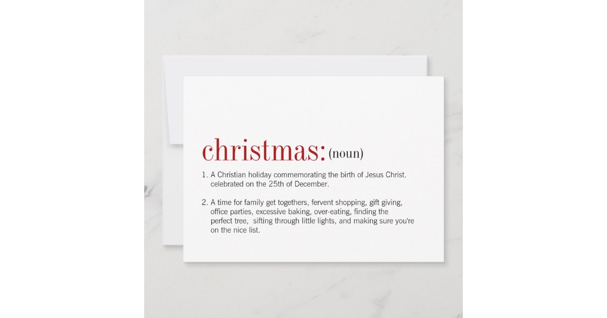 Christmas Definition Holiday Card