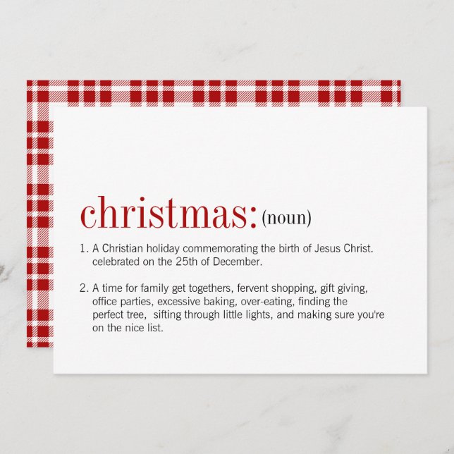 Christmas Definition Holiday Card (Front/Back)
