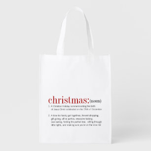 Christmas Definition Holiday Grocery Bag