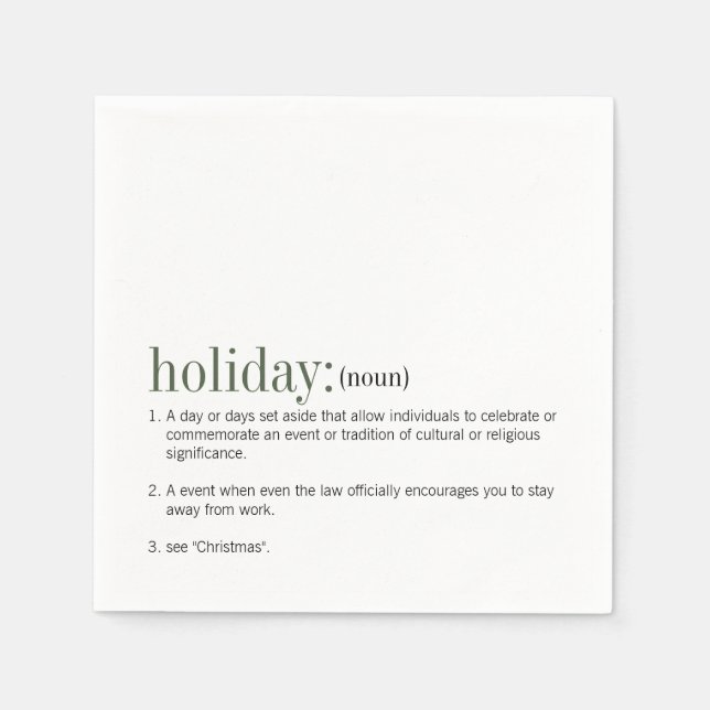 Christmas Definition Holiday Napkins (Front)