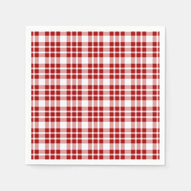 Christmas Definition Holiday Red Plaid Napkins (Front)