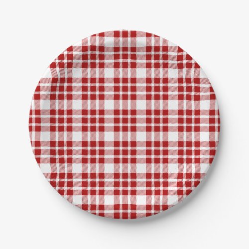 Christmas Definition Holiday Red Plaid Paper Plates