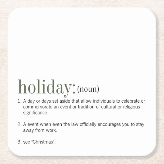 Christmas Definition Holiday Square Paper Coaster | Zazzle.com