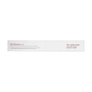Christmas Definition Holiday Wrap Around Label