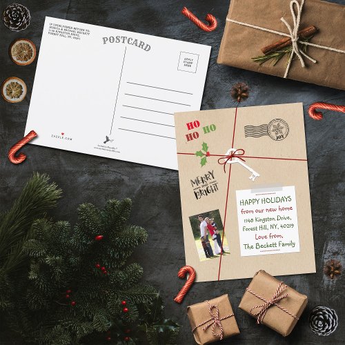 Christmas Delivery New Home Holiday Moving Announcement Postcard