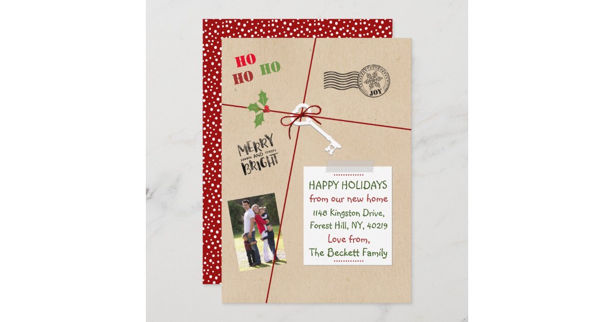 Christmas Delivery New Home Holiday Moving Cards | Zazzle