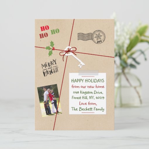 Christmas Delivery New Home Holiday Moving Cards | Zazzle