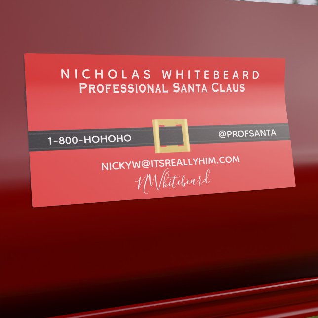 Christmas Delivery Service Professional Santa Car Magnet (Are you a Professional Santa Claus? Attach this magnet to your car to advertise your business)