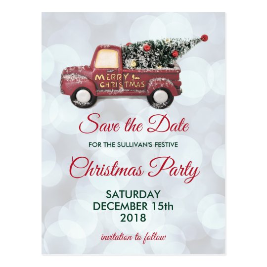 Christmas Delivery Truck Party Save The Date Postcard Zazzle