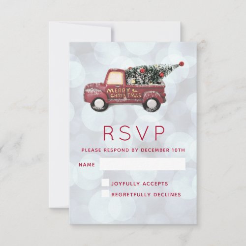 Christmas Delivery Truck with Xmas Tree RSVP