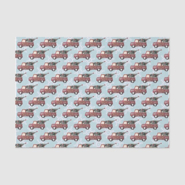 Christmas Delivery Truck with Xmas Tree Tissue Paper (Front)