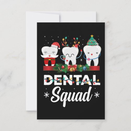 Christmas Dental Squad Clothing Funny Xmas Dentist Thank You Card