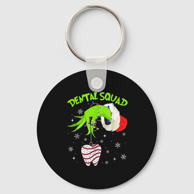 Christmas Dental Squad Cute Dentist Dental Hygieni Keychain (Front)